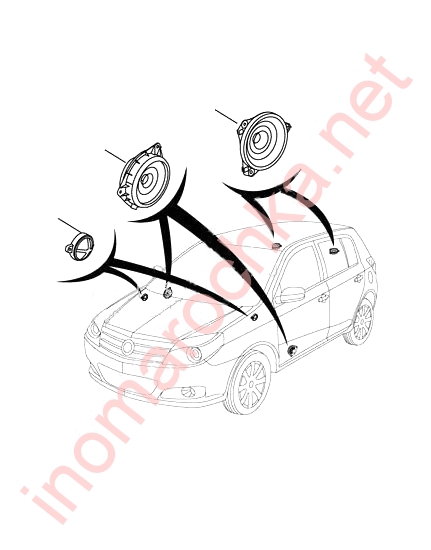 Динамики Geely MK Cross схема