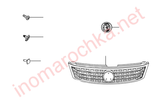 Решетка радиатора Geely GC6 схема